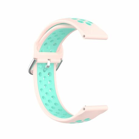 Siliconen sportbandje met gesp - Roze + turquoise - Samsung Galaxy Watch 4 Classic - 42mm & 46mm