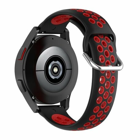 Siliconen sportbandje met gesp - Zwart + rood - Samsung Galaxy Watch 4 Classic - 42mm & 46mm