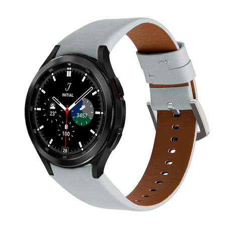 leren bandje - Grijs - Samsung Galaxy Watch 4 Classic - 42mm & 46mm