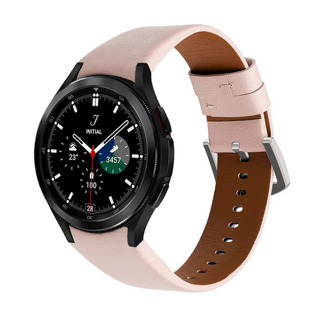 leren bandje - Lichtroze - Samsung Galaxy Watch 4 Classic - 42mm & 46mm