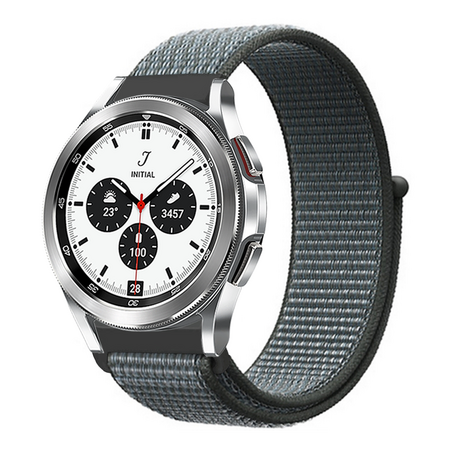 Sport Loop nylon bandje - Donkergrijs / blauw gemêleerd - Samsung Galaxy Watch 4 Classic - 42mm / 46mm