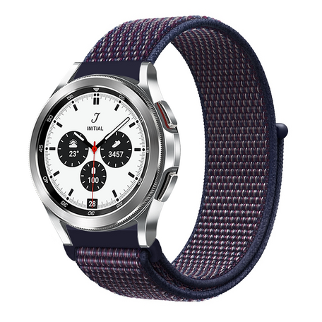 Sport Loop nylon bandje - Navy / donkerpaars gemêleerd - Samsung Galaxy Watch 4 Classic - 42mm / 46mm