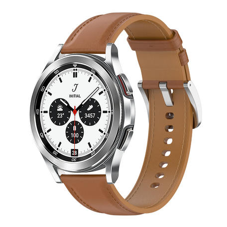 Luxe leren bandje - Lichtbruin - Samsung Galaxy Watch 4 Classic - 42mm / 46mm