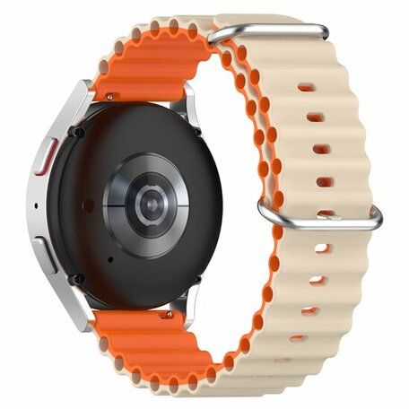 Ocean Style bandje - Beige / oranje - Samsung Galaxy Watch 3 - 45mm