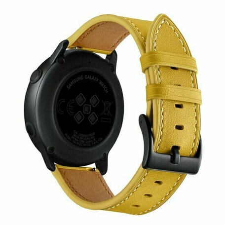 lederen bandje - Geel - Samsung Galaxy Watch 3 - 45mm