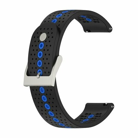 Dot Pattern bandje - Zwart met blauw - Samsung Galaxy Watch 3 - 45mm