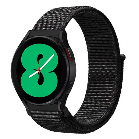 Sport Loop nylon bandje - Zwart gemêleerd - Samsung Galaxy Watch 3 - 45mm