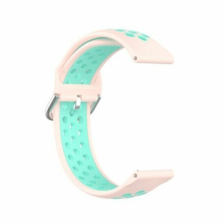 Siliconen sportbandje met gesp - Roze + turquoise - Samsung Galaxy Watch 3 - 45mm