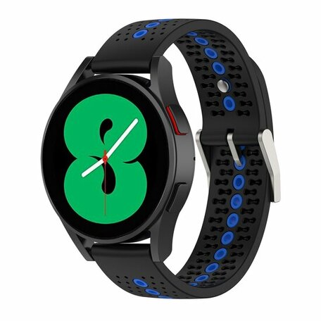 Dot Pattern bandje - Zwart met blauw - Samsung Galaxy Watch 3 - 41mm