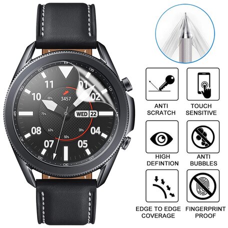 Screen protector Film - Full cover - Geschikt voor de Samsung Galaxy Watch 3 - 41mm