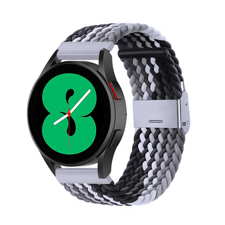 Braided nylon bandje - Grijs / zwart - Samsung Galaxy Watch Active 2