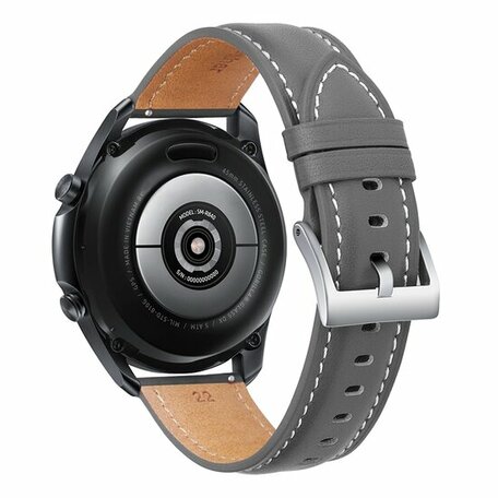 Premium Leather bandje - Grijs - Samsung Galaxy Watch Active 2