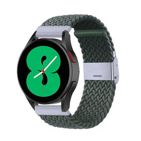 Braided nylon bandje - Donkergroen - Samsung Galaxy Watch - 42mm