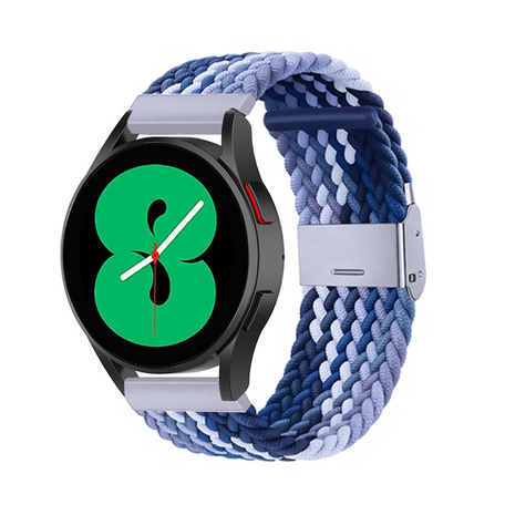 Braided nylon bandje - Blauw gemêleerd - Samsung Galaxy Watch - 42mm
