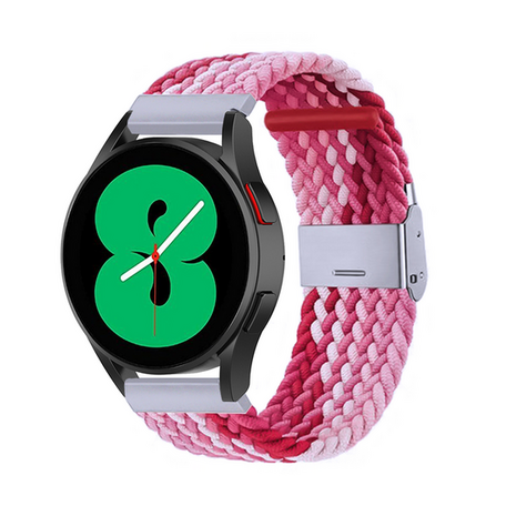 Braided nylon bandje - Roze gemêleerd - Samsung Galaxy Watch - 42mm