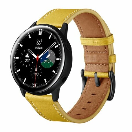lederen bandje - Geel - Samsung Galaxy Watch - 42mm