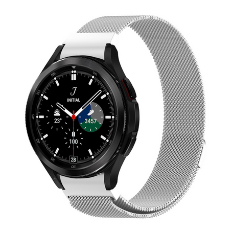 Samsung Galaxy Watch 4 Classic - 42mm / 46mm - Milanese bandje (ronde connector) - Zilver