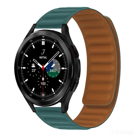 Siliconen Loop bandje - Donkergroen - Samsung Galaxy Watch 4 Classic - 42mm / 46mm