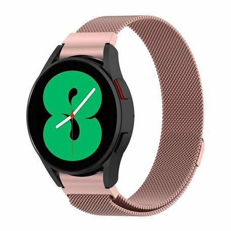 Samsung Galaxy Watch 4 - 40mm / 44mm - Milanese bandje (ronde connector) - Rosé goud