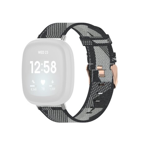 Fitbit Versa 3 & Sense 1 - Canvas bandje - Grijs