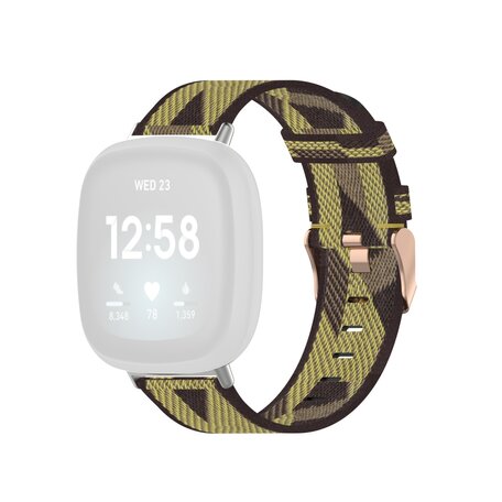 Fitbit Versa 3 & Sense 1 - Canvas nylon bandje - Geel