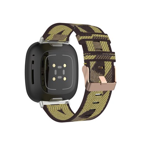 Fitbit Versa 3 & Sense 1 - Canvas nylon bandje - Geel