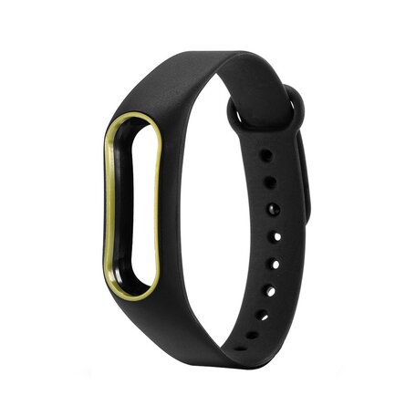 Xiaomi Mi band 2 DUO COLOR bandje voor CA0600B - Zwart/Geel