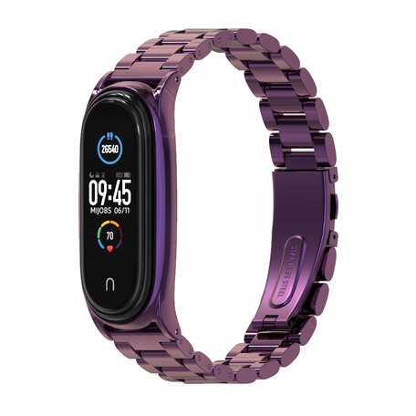 Metalen schakelarmband voor Xiaomi Mi Band 3/4/5/6 - Paars