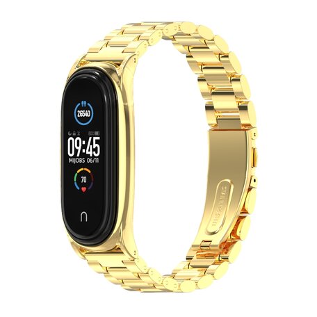 Metalen schakelarmband voor Xiaomi Mi Band 3/4/5/6 - Goud