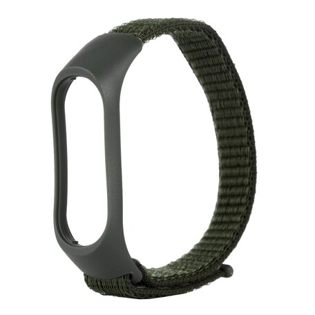 Nylon Geweven Bandje Xiaomi Mi Band 3 / 4 / 5 / 6 / 7 - Legergroen