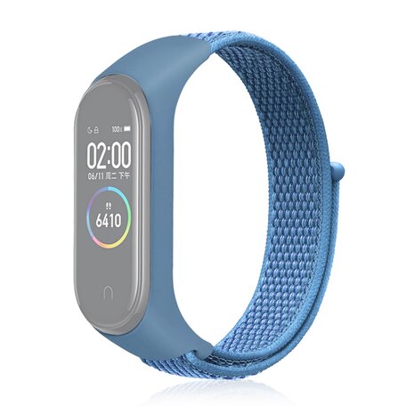 Nylon Geweven Bandje Xiaomi Mi Band 3 / 4 / 5 / 6 / 7 - Blauw