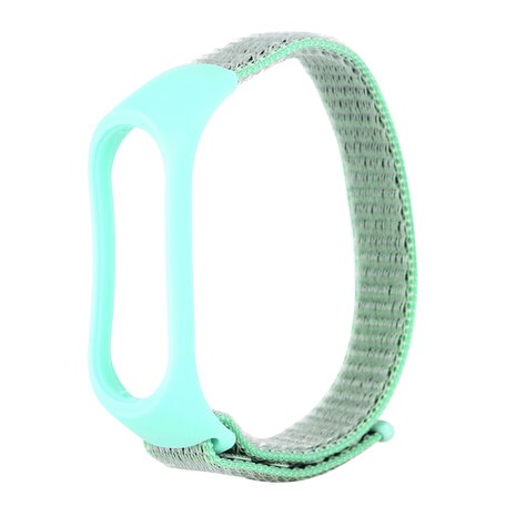 Nylon Geweven Bandje Xiaomi Mi Band 3 / 4 / 5 / 6 / 7 - Mintgroen