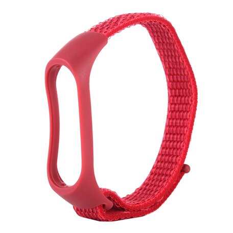 Nylon Geweven Bandje Xiaomi Mi Band 3 / 4 / 5 / 6 / 7 - Wijnrood