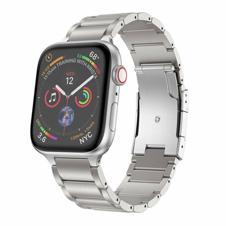 Titanium schakelband - Zilver - Geschikt voor Apple watch 38mm / 40mm / 41mm