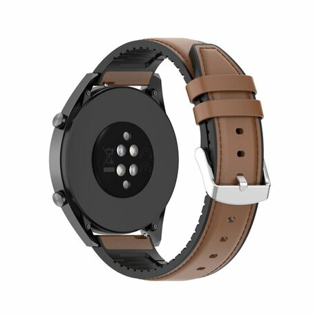 leer + siliconen bandje - Bruin - Samsung Galaxy Watch Active 2