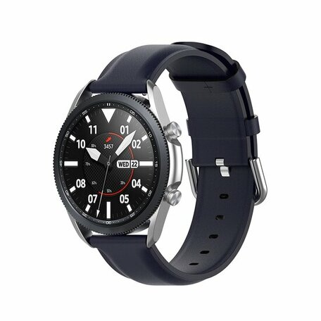 Classic leren bandje - Donkerblauw - Samsung Galaxy Watch 5 Pro - 45mm