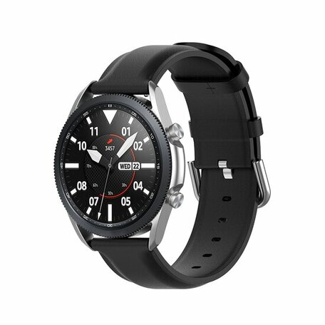 Classic leren bandje - Zwart - Samsung Galaxy Watch 5 Pro - 45mm