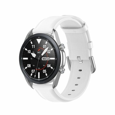 Classic leren bandje - Wit - Samsung Galaxy Watch 5 Pro - 45mm