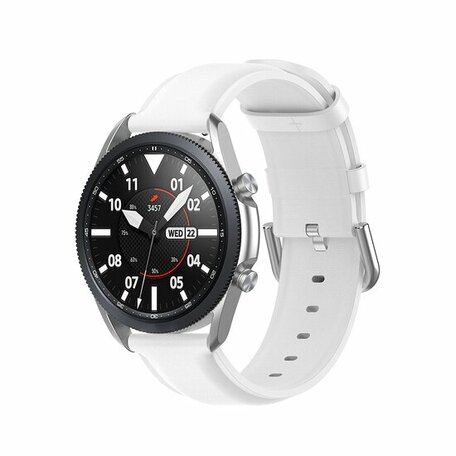 Classic leren bandje - Wit - Samsung Galaxy Watch 3 - 41mm