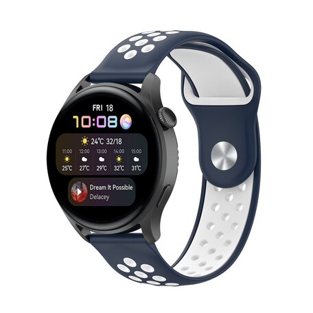 Sport Edition - Donkerblauw + wit - Samsung Galaxy Watch 3 - 45mm