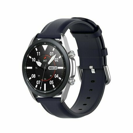 Garmin Vivoactive 4 / 4L - Classic leren bandje - Donkerblauw - leather