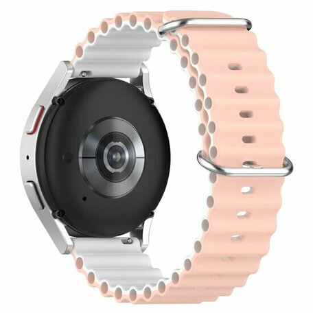 Garmin Vivoactive 4 / 4L - Ocean Style bandje - Lichtroze / wit