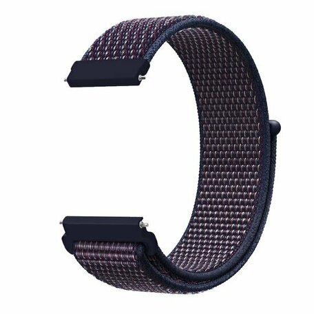 Garmin Vivoactive 4 / 4L - Sport Loop nylon bandje - Navy / donkerpaars gemêleerd