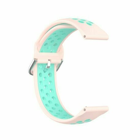 Garmin Vivoactive 4 / 4L - Siliconen sportbandje met gesp - Roze + turquoise