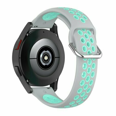 Garmin Vivoactive 4 / 4L - Siliconen sportbandje met gesp - Grijs + turquoise