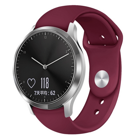 Garmin Vivoactive 4s / Venu 2s / Vivomove 3s / Forerunner 255s - Sportbandje - Maat: Small - Bordeaux