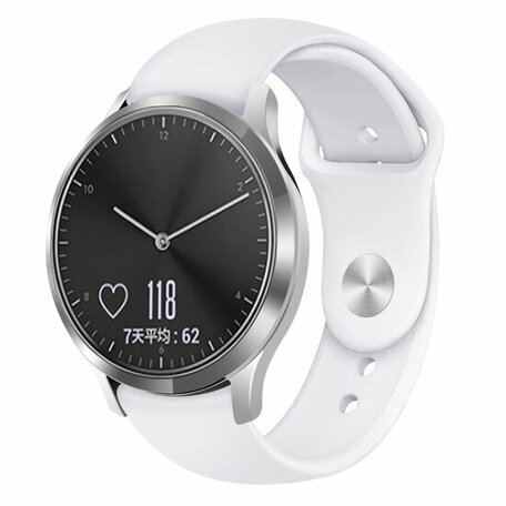 Garmin Vivoactive 4s / Venu 2s / Vivomove 3s / Forerunner 255s - Sportbandje - Maat: Large - Wit
