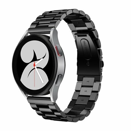 Garmin Vivoactive 4s / Venu 2s / Vivomove 3s / Forerunner 255s - Stalen schakelband - Zwart