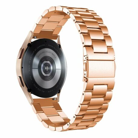 Garmin Vivoactive 4s / Venu 2s / Vivomove 3s / Forerunner 255s - Stalen schakelband - Rosé goud