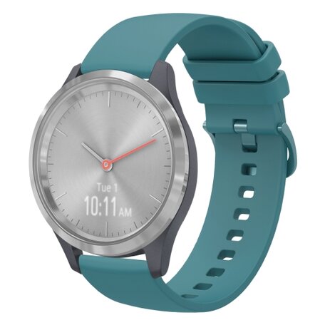 Garmin Vivoactive 4s / Venu 2s / Vivomove 3s / Forerunner 255s - Soft siliconen bandje - Blauwgroen
